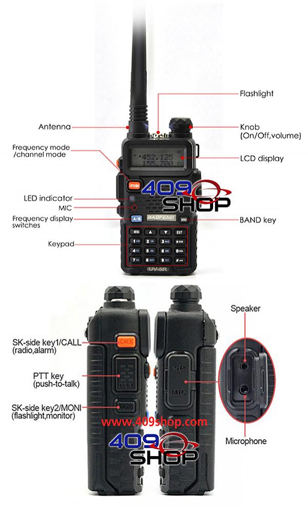 BAOFENG UV5R-UU Radio w/2800mah 2-123+SC38 Case 409shop,walkie